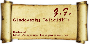 Gladovszky Felicián névjegykártya